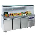Mastro Saladette | 3 Deuren Gn1/1 | Opzet Van Glas, 5X Gn 1/1 H=150mm | -2°/+8°C | BNA0069