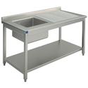Mastro Wasbakunit, 1 Wasbak, Afdruipdeel Aan Rechterzijde, Op Poten, Met Bodemplaat, 1200X600 Mm | GLA0004