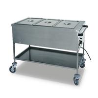 Bain-Marie Trolley With Bottom Shelf, 3x GN 1/1 H=200 Mm, 1 Temperature Zone - IFD0007/F