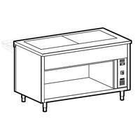 Heated Top Unit With Tempered Glass On Open Cupboard - L=1200 Mm - 3x GN 1/1 - IIA4011