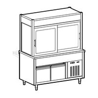 Refrigerated Display Unit With Refrigerated Top On Refrigerated Cupboard, L=1500 Mm, 4x GN 1/1, Mastro IIA5014VT