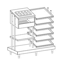 Trays, Cutlery, Glasses and Bread Dispenser Unit, With Pvc Cutlery Dispenser, Mastro IIA6020