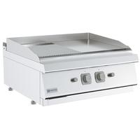Gas Griddle Plate, Tabletop Model, 1/2 Smooth And 1/2 Grooved Chromed Plate - Virtus MS78FTRGCRT