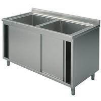 Wasbakunit Op Kastje, 2 Wasbakken, Met Schuifdeuren, 1300X600 Mm