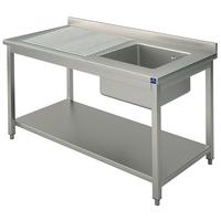 Mastro Wasbakunit, 1 Wasbak, Afdruipdeel Aan Linkerzijde, Op Poten, Met Bodemplaat, 1400X700 Mm | SLG1GS1467