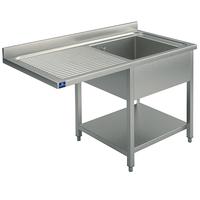 Mastro Wasbakunit Op Poten Met Bodemplaat Voor Inbouwvaatwasser, 1 Rechter Wasbak, 1200X700 Mm | SLG1LS1257