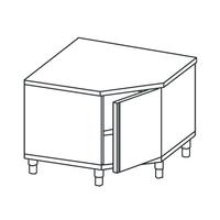 Neutral Work Cupboard, Corner Type, With Hinged Door, Without Upstand, 1000x700 mm, Mastro STAB71