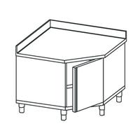 Neutral Work Cupboard, Corner Type, With Hinged Door, With Upstand, 1000x700 mm, Mastro STABA71