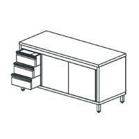 Mastro Vrijstaande Werkkast Met Ladeblok Aan De Linkerkant, Zonder Opstand, 1500X600 Mm | STNC3S60151