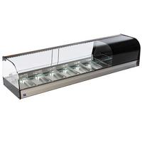 Gekoelde Tapasvitrine B=157cm | 6X Gn 1/3 + glasplank | Zwart | Mastro TPFR6IA2S