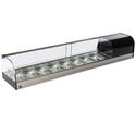 Gekoelde Tapasvitrine | B=193cm | 8x GN1/3 + glasplank | geventileerd | Zwart | Mastro TPFR8IA2S