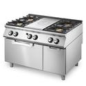 Mastro Bakplaat - Gas Solide Top Op Statische Gasoven Gn 2/1 en Gesloten Kast+ 4 Branders - V70120TPPCFG2