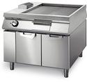 Electric Griddle Chromed ½ Smooth ½ Ribbed On Cabinet With Door, Two-Sided Panel Control, Virtus VS110100FTREC