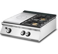 Mastro Bakplaat - Gas - Solide Top - Tafelmodel - 2 Branders - VS7080TPPCGT