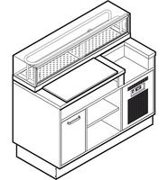 Sushi Station 1600 mm With Ambient Base and Waste Bin, Virtus VSSS160