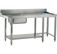 Mastro Aanrijktafel Voor Rechterzijde, Met Wasbak Links | Afvalgat | B=120cm | Z/TIDFR1200