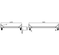 Verhogingsonderstel met wielen | 2 deuren modellen | Combisteel 7003.0510