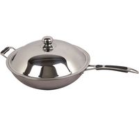 Wokpan, 36 cm, Bolle Onderkant voor Inductie, Combisteel 7020.0140