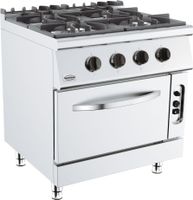 Combisteel Base 700 Gasfornuis 4 Br. Met Gasoven | 7178.0415