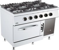 Combisteel Base 700 Gasfornuis 6 Br. Met Gasoven | 7178.0420