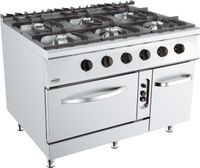 BASE 900 GASFORNUIS 6 BR. Met GASOVEN - Combisteel 7178.3025