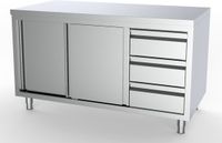 700 Werktafel Schuifdeuren Laden Rechts, combisteel 7333.0256