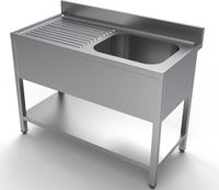 600 Spoeltafel Bodemschap 1 Rechts 1200, CombiSteel 7333.0805