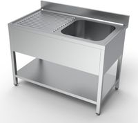 700 Spoeltafel Bodemschap 1 Rechts 1200, CombiSteel 7333.0835