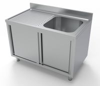 700 Spoeltafel Schuifdeuren Rechts, combisteel 7333.0905