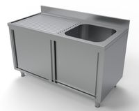 700 Spoeltafel Schuifdeuren 1 Rechts 1400, combisteel 7333.0915