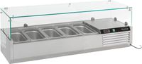 Gekoelde Opzetvitrine | 5x 1/4 GN | Glaswand | Combisteel | 7450.0005