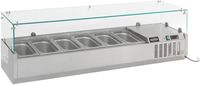 Gekoelde Opzetvitrine | 4x 1/3 GN | Glaswand | RVS | Combisteel | 7450.0015