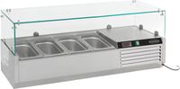 Gekoelde Opzetvitrine | 4x 1/3 GN | Glaswand | RVS | Combisteel | 7450.0015