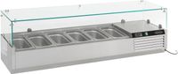 Gekoelde Opzetvitrine | 6x 1/3 GN | Glaswand | RVS | Combisteel | 7450.0018