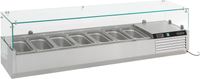 Gekoelde Opzetvitrine | 7x 1/3 GN | Glaswand | RVS | Combisteel | 7450.0019