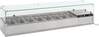 Gekoelde Opzetvitrine | 8x 1/3 GN | Glaswand | RVS | Combisteel | 7450.0021
