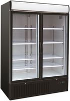 Horeca koelkast | 2 Glasdeuren | 1079 L | zwart | Combisteel | 7450.0140