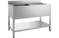 Demontabele Spoeltafel met Bodemschap | 120x60cm | 1 Links | 7452.0400