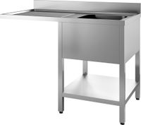 Spoeltafel met vaatwasseruitsparing | 140x70cm | Rechts | Combisteel | 7452.0480