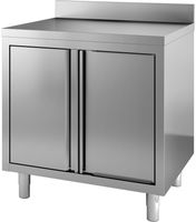 Werktafel | Draaideuren Rand 80cm breed | RVS | Combisteel | 7452.3070