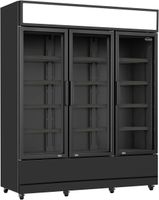 Koelkast 3 Glasdeuren Zwart Fcu-1200 Bl, CombiSteel 7455.2115
