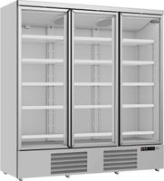 Display koelkast | 3 Glasdeuren | 1530 | zilver | Combisteel | 7455.2205
