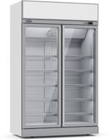 Display koelkast | 1000 L | 2 Glasdeuren | wit | Lichtbak | Combisteel | 7455.2400