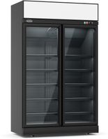 Display koelkast | 1000 L | 2 Glasdeuren | zwart | Lichtbak | Combisteel | 7455.2405