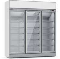 Supermarkt Glasdeurvriezer, 1530 Liter, 3 Glasdeuren, Wit, Lichtbak - CombiSteel 7455.2430