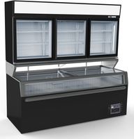 Wandvrieskast + Vrieskist | 3 Glasdeuren | Lichtbak | Combisteel 7455.2535