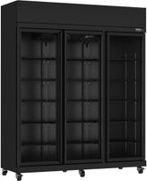 CombiSteel KOELKAST 3 GLASDEUREN ZWART - 7455.3155