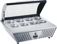 Opzetvitrine | 8x 1/6 GN | Glazen deksel | Combisteel | 7487.0040