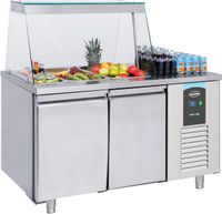 Saladette met glasopstand | 2 Deuren | 3x 1/1 GNPan | Pro Line | Combisteel | 7489.5150