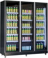 Koelkast 3 Glasdeuren Zwart, Combisteel 7526.0015